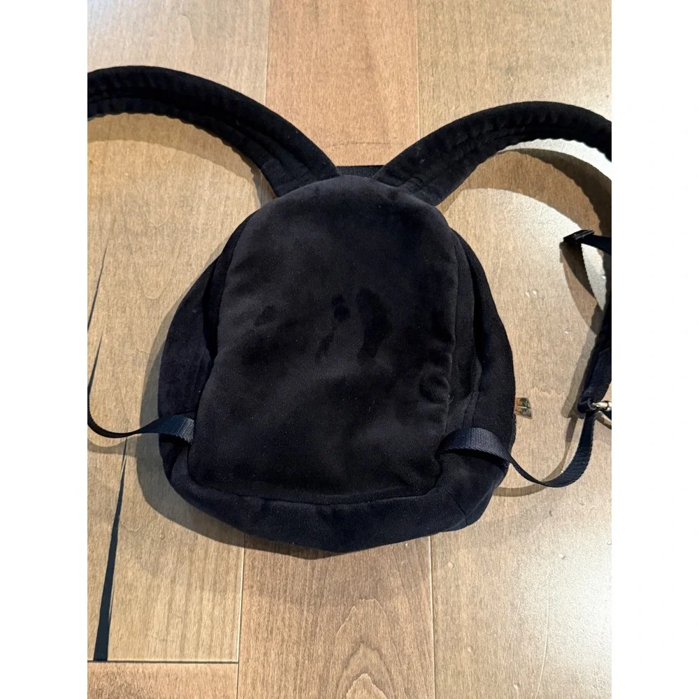 Juicy Couture Obsession Backpack Black Velvet Rhinestone Gold Hardware